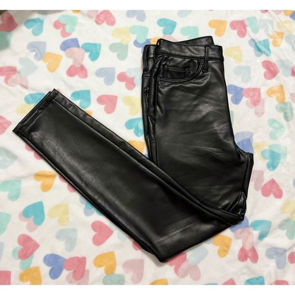 MOTHER The Super Swooner Faux Leather Skinny Pants Size 30 - Picture 5 of 16